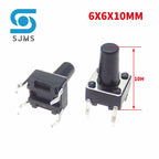 20/50PCS 6X6 6X6X5mm DIP 4Pin Tactile Micro Push Button Switch 6*6*4.3/5/6/7/8/9/10/11/12/13MM Micro Touch Button Power Switches