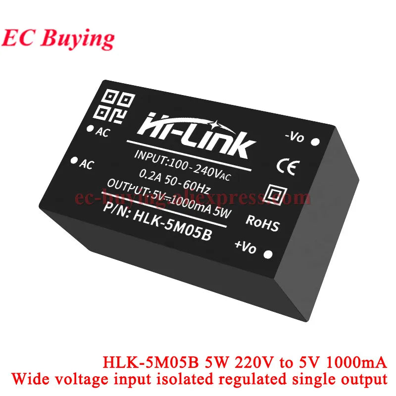 1Pc-2Pcs 5W 220V to 5V/3.3V/9V/12V/15V/24V AC DC Mini Power Supply Module Board Hi-Link HLK-5M03 5M05 5M09 5M12 5M15 5M24 5M05B
