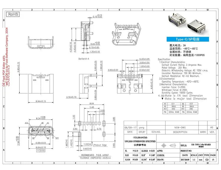 USB Series Socket USB Female Micro Connector Male MINI Plug Type-C Socket D Square Port B Data Type A