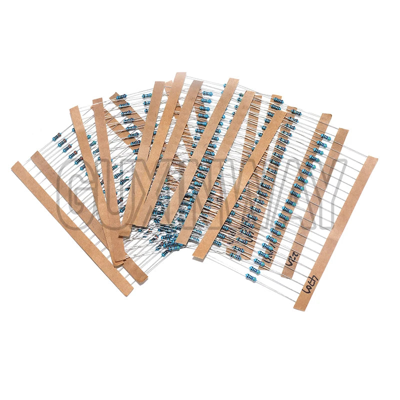 30values Pack Assorted Kit 1/4W 1% Metal Film Resistor KIT 1K 10K 100K 220ohm 1M Resistors