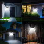 468 LED Outdoor Solar Lights with Motion Sensor 3 Lighting Modes Waterproof Solar Wall Lights for Courtyard Garage Fence Patio