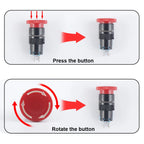 16mm e-stop switch 30mm Mushroom emergency stop 3/6 pins 1NO1NC/2NO2NC Latching self Weather Pack push button switch