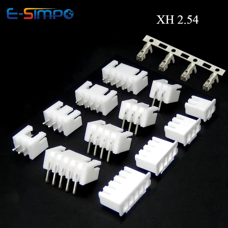 10Set XH2.54 2/3/4/5 Pin Terminals Plastic Shell Male Plug + XH 2.54 2P 3P 4P 5P 6P 7P 8P 9P 10P 12PFemale Socket Wire Connector