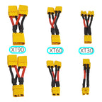Y-type XT90 XT60 XT30 Lithium Battery Connector Cable 1 to 2 Parallel Line XT90 Male to Female Drone Power Charging Plug Wire