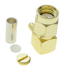 SMA Male Plug SMA Female Jack RPSMA RF Coax Coaxial Connector Crimp right angle LMR100 RG174 RG316 RG58 RG142 RG400 50-3 Cable