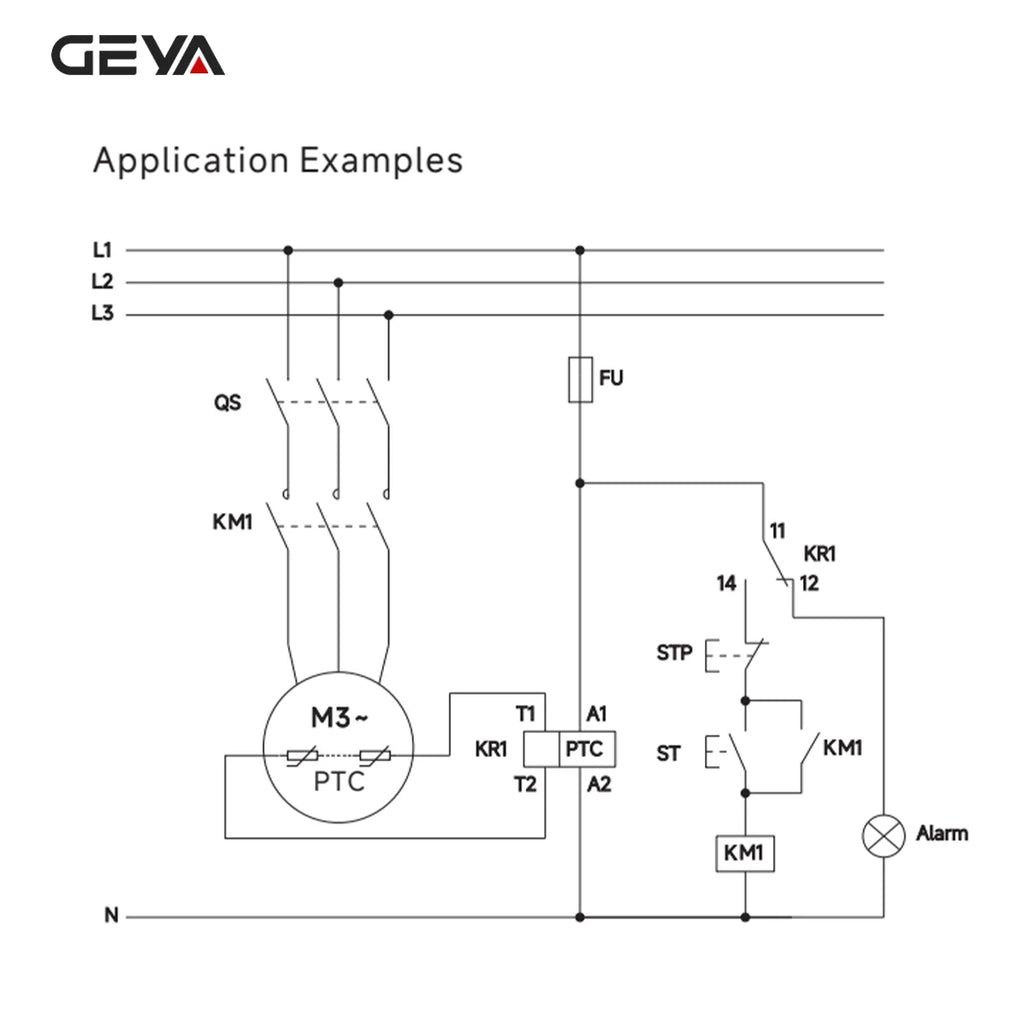 GEYA GRP8 PTC Thermistor Motor Protection Relay AC/DC 24-240V Wide Range Overload Overheat Phase Failure Starter Protection