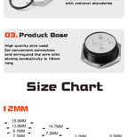 12/16/19/22mm Short Stroke Oxide Blcak Shell Metal Button Switch Waterproof Flat Head With Power LED Light Momentary 1NO 6V 24V