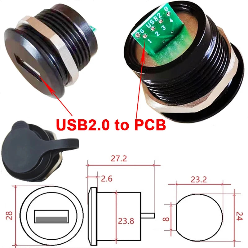 1Pcs Metal Round Socket Module D Type RJ45 Straight Through Network USB2.0 USB3.0 Connector Panel Mounting HDMI CAT6