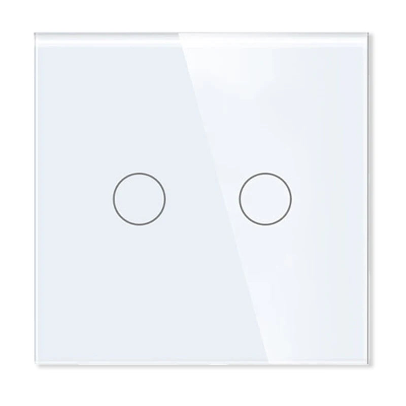 TAWOIA 1/2/3 Gang Touch Switch Double Light Switch Triple Sensor Switch 1Way EU Standard Glass Panel Blue backlight White Series