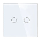 TAWOIA 1/2/3 Gang Touch Switch Double Light Switch Triple Sensor Switch 1Way EU Standard Glass Panel Blue backlight White Series