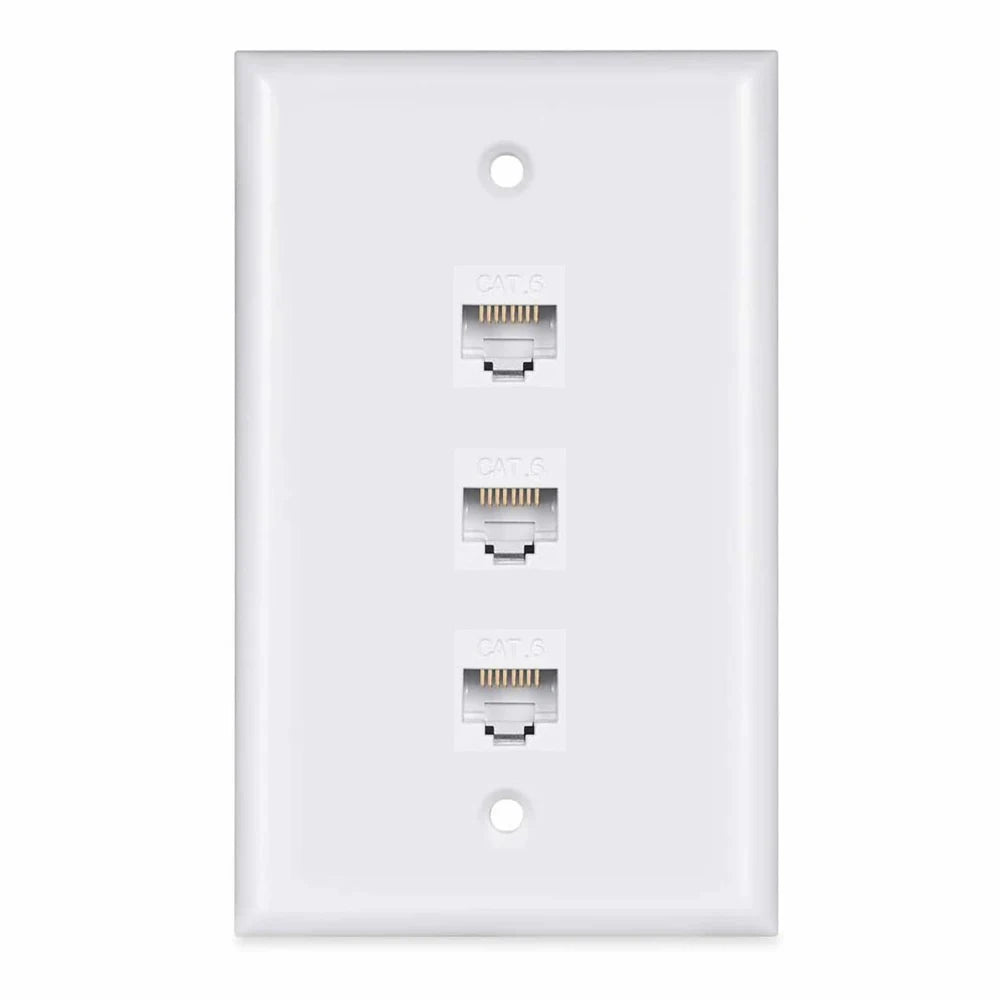 ZoeRax Tooless Cat6 Ethernet Wall Plate ,RJ45 Wall Plate,RJ45 Keystone Jack Connector Cover Plate for CAT6/5E Cable