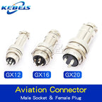 2Set GX12 GX16 GX20 2/3/4/5/6/7/8/9/10 Pin Male Female Butting Wire Cable Circular Aviation Socket Plug Panel Connector