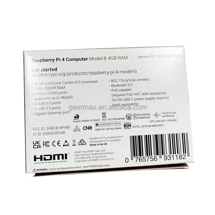 1.5GHz RASPBERRY PI 4 MODEL B 4GB SDRAM Raspberry Pi 4B/4GB pi 3 b+
