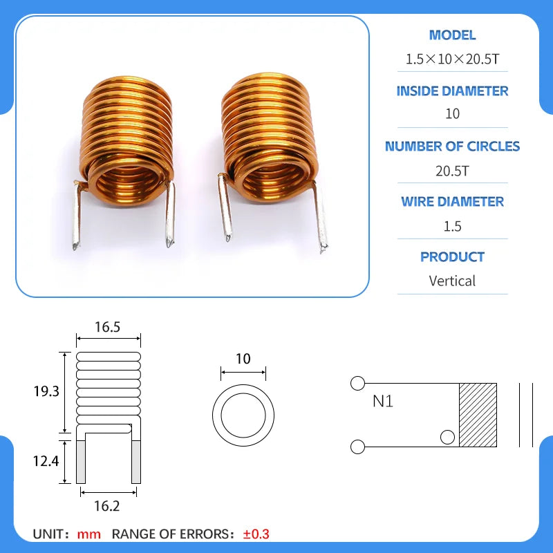 hollow inductor coil inductor copper wire  full specifications