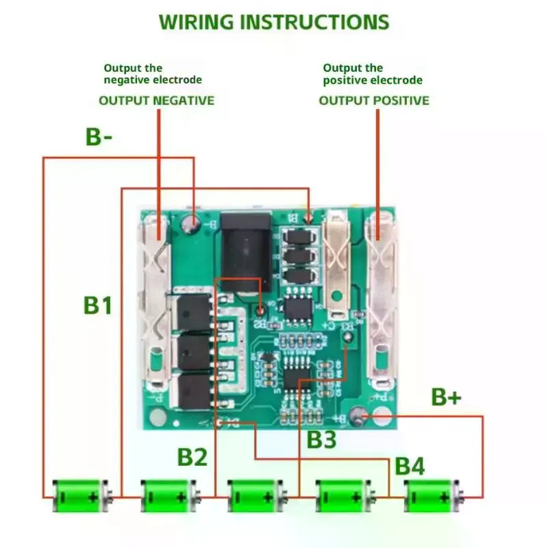 1Pcs Li-Ion Lithium Battery Pack Protection Circuit Board 5S 21V Battery Charging Protection Board BMS Module For Power Tools