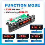 Bluetooth 5.0 MP3 Decoder Board 2*20W 40W Amplifier Audio Player 12V DIY MP3 Player Car FM Radio Module TF USB Mic Record Call