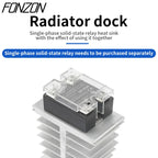 1 Pcs 10A-40A New Type Single-Phase Solid State Relay SSR Aluminum Fin Heat Sink Suitable For SSR-10DA/25DA/40DA