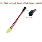Male/Female Deans SM Plug to Tamiya Connector Conversion Cable 10cm 20AWG Silicon Wire For RC Drone Car Boat Quadcopter Battery