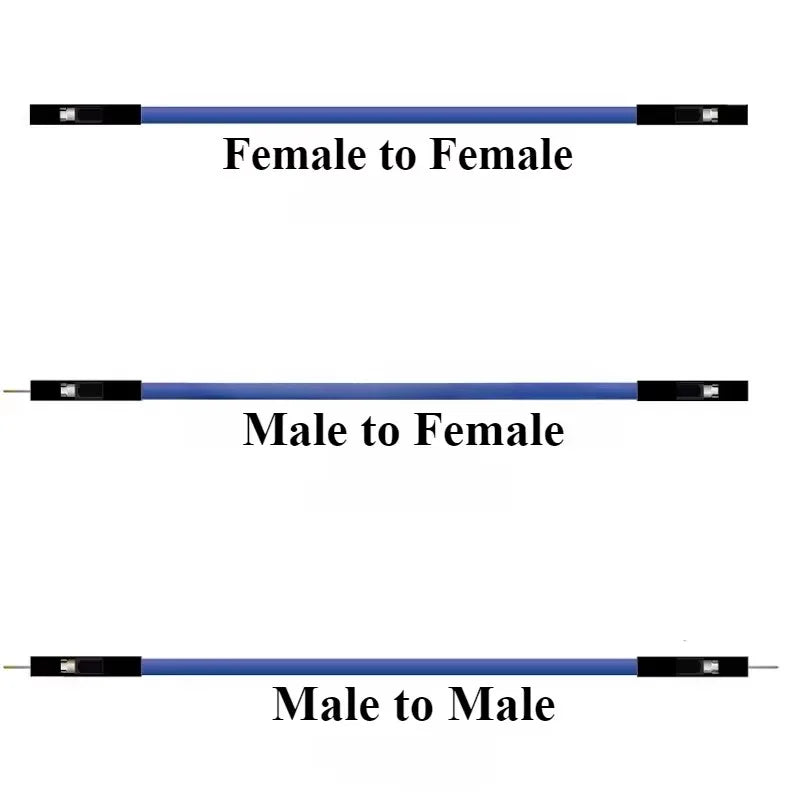 10Pcs 2.54mm Male to Female Dupont Cable Jumper Wires 26AWG for Arduino Breadboard DIY Electronic 1Pin Connector Kit