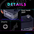 Brushless Motor 180° Metal Gear High Torque Digital Servo 42KG with 25T Metal Servo Arm for 1/10 1/8 RC Car Robot Boat Truck