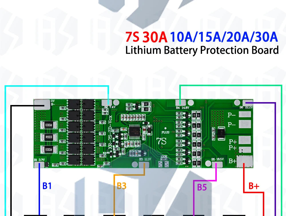 1~5PCS BMS 7S 24V 10A 15A 20A 30A Li-ion 18650 Battery Charge Board With Balance Function Short Circuit / Temperature Protection