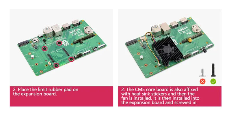 CM5 Cooler Heatsink Fan 5V 3007 B For Raspberry Pi Compute Module 5 Adjustable speed Low noise with Heat