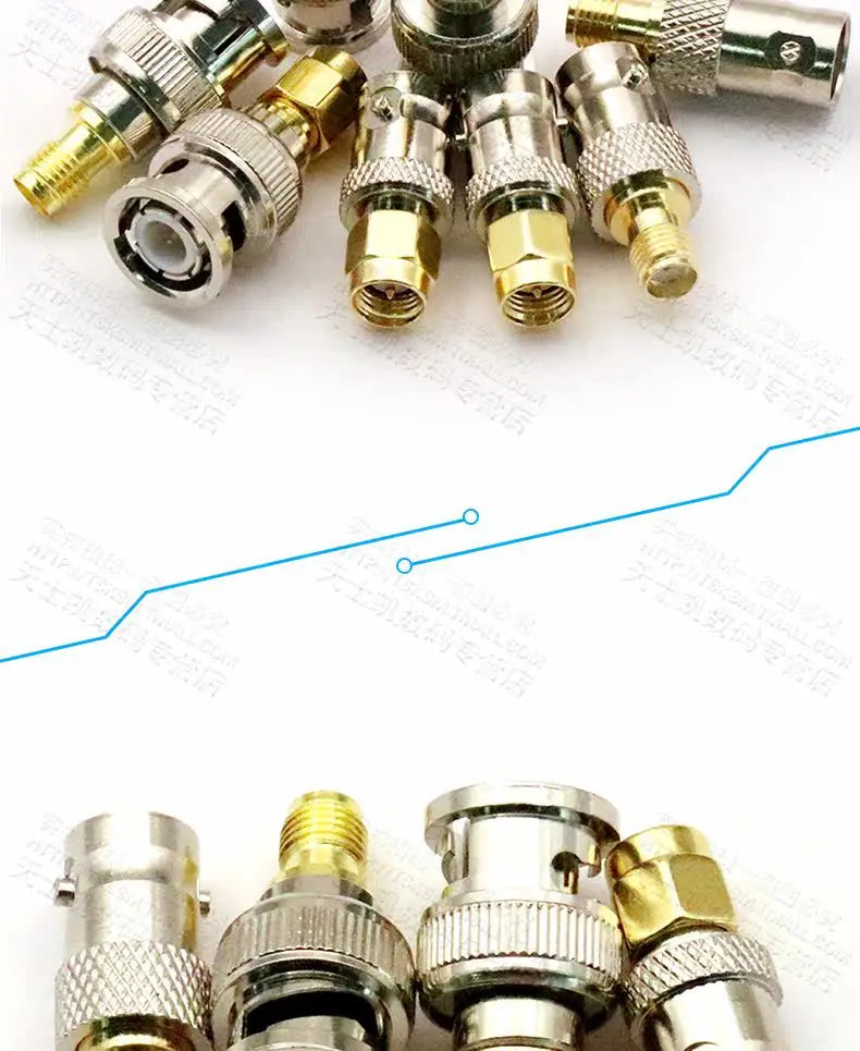 SMA Male Plug to BNC Female M/F Radio Antenna Connector RF Converter M/F Radio Antenna Adapters Kit Coaxial SMA to BNC Adapter