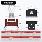 DaierTek 30A Waterproof Toggle Switch 12V with Mounting Bracket SPST ON/Off Covered Toggle Switch Panel Mount for Marine Boat