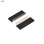 10pcs 1x/2/3/4/5/6/8/10/40 Pin Single Row Right Angle Female Pin Header 2.54mm Pitch Strip Connector Socket 3p/4p/6p/8p/20p/40p