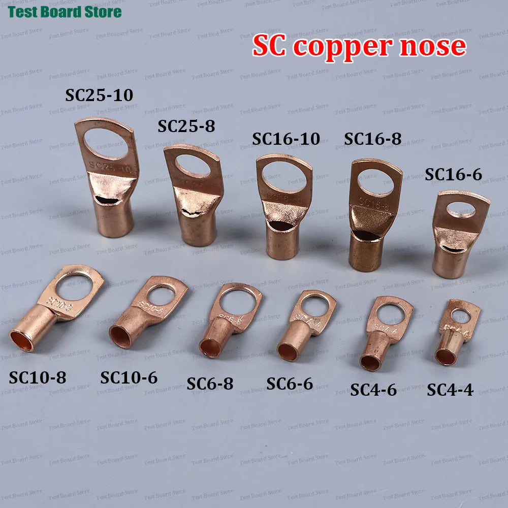 10/20/50pcs Copper Lug Ring Wire Connectors Bare Cable Electric Crimp Terminal SC4-4 SC6-6  SC10-6 SC10-8 SC16-6 SC25-8 SC25-10