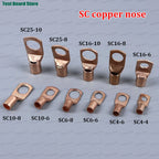 10/20/50pcs Copper Lug Ring Wire Connectors Bare Cable Electric Crimp Terminal SC4-4 SC6-6  SC10-6 SC10-8 SC16-6 SC25-8 SC25-10