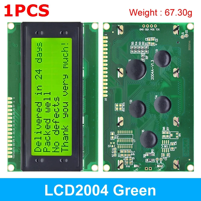 TZT LCD2004+I2C 2004 20x4 2004A Blue/Green screen HD44780 Character LCD /w IIC/I2C Serial Interface Adapter Module For Arduino