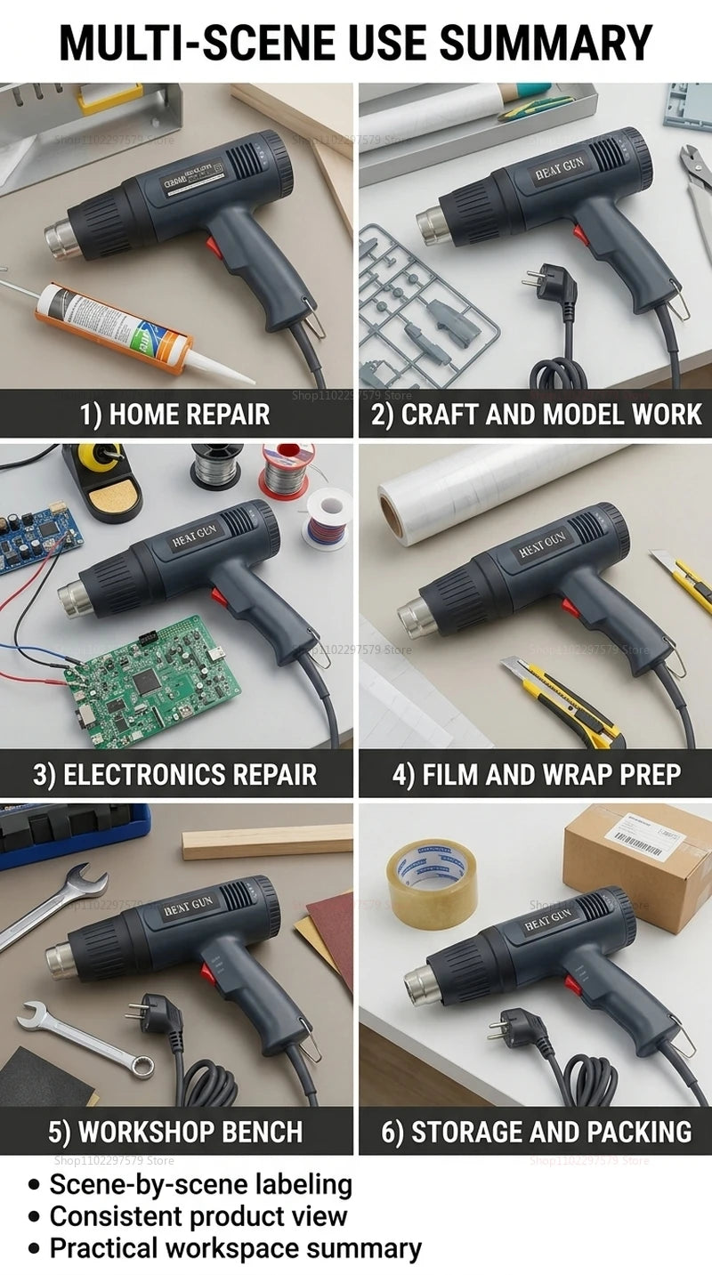 Adjustable temperature high-end electric heating gun 220V hot air gun 2000W adjustable temperature advanced electric hot air gun