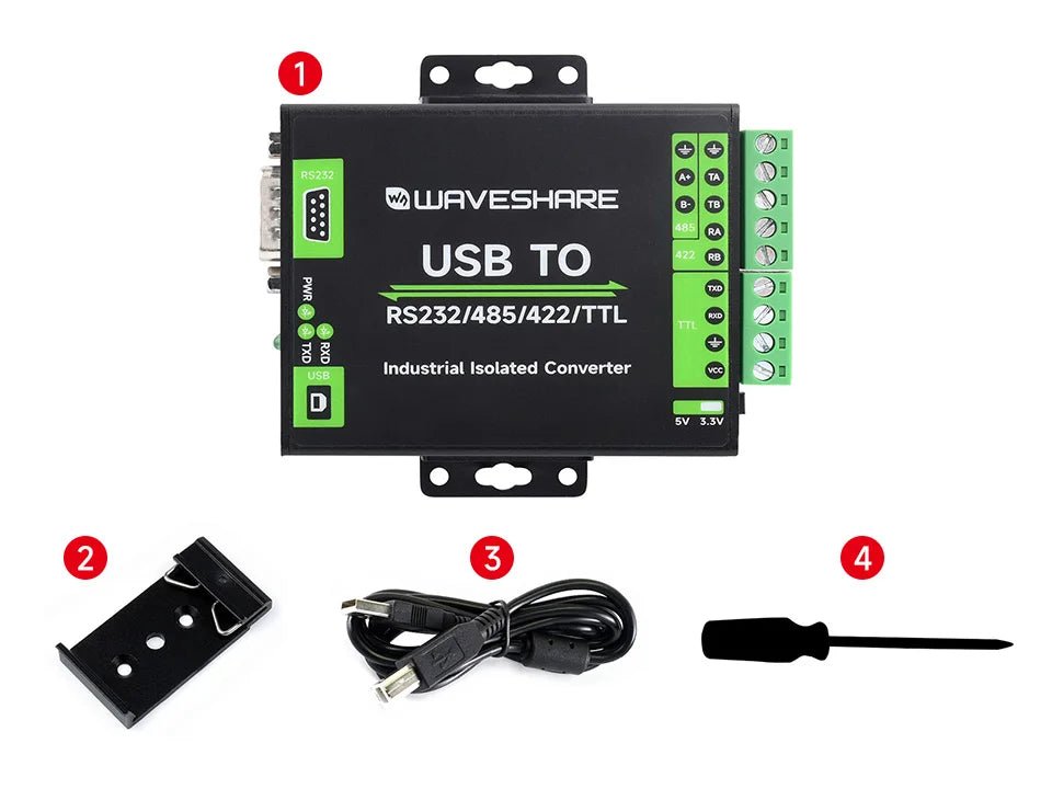 FT232RNL USB to RS232/485/422/TTL Interface Converter Industrial Isolation USB Converter for Mac Windows Linux Android