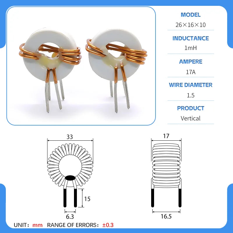 12x8.5x5 20x12x8 26x16x10 Amorphous Nanocrystalline Inductors Toroidal Choke Common Mode Filter Inductor