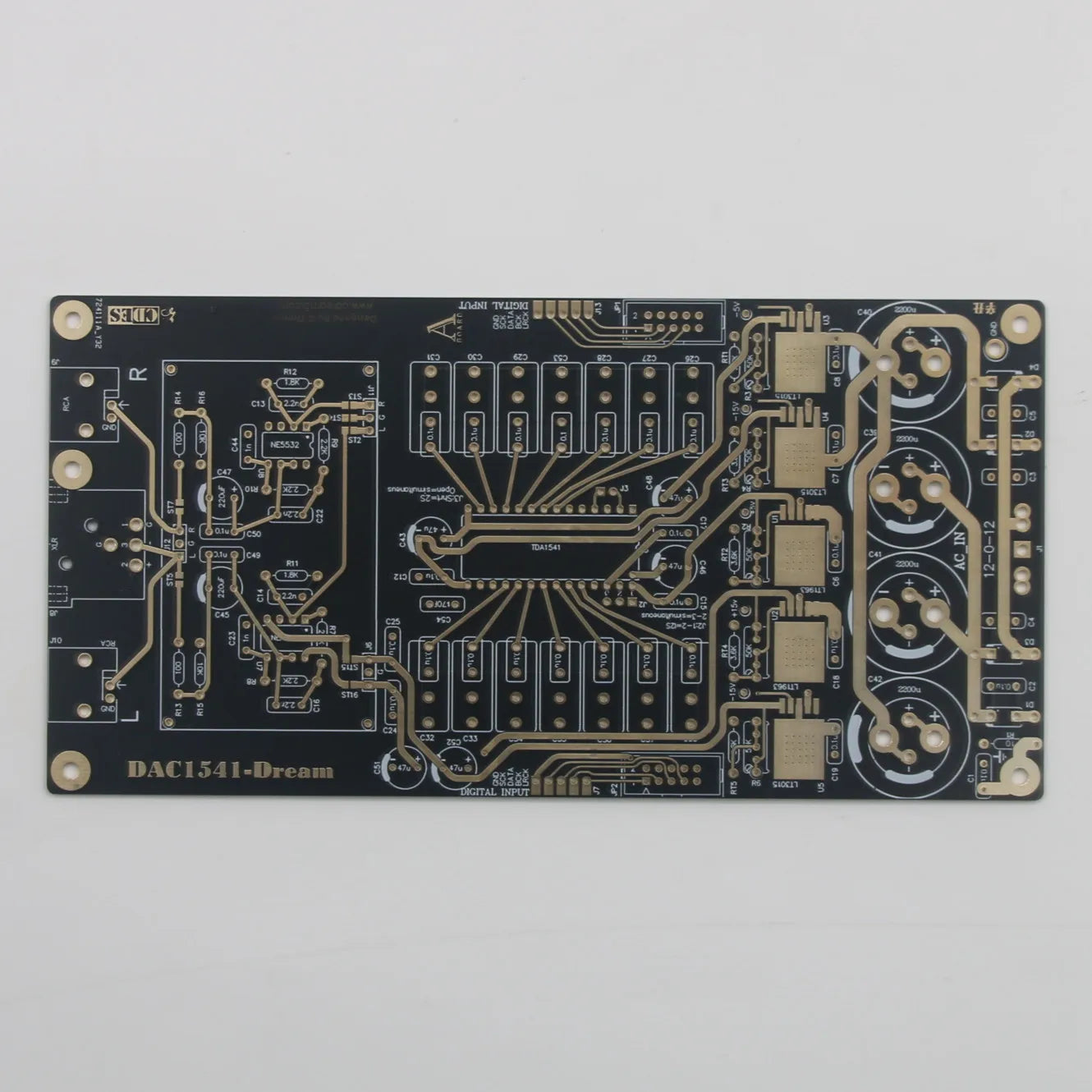 HiFi 1PC TDA1541 Stereo Audio Decoder Board Bare PCB Coaxial Optical USB DAC