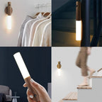 Human Body Sensor Night Light Punch Free Magnetic Rechargeable Wall Lamp Soft Light for Closet Hallway Bedside Multi Scene Use