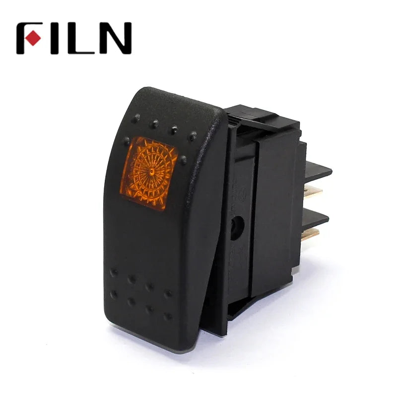 FILN 12V 20A Car Marine Boat Off Road LED Light on Off Button Toggle Rocker Switch Dash 4pin Waterproof LED