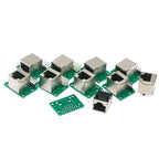 1Pcs RJ45 Adapter Board To XH2.54 Modular Ethernet Connector Adapter Network Interface + Breakout Board + Pin Header