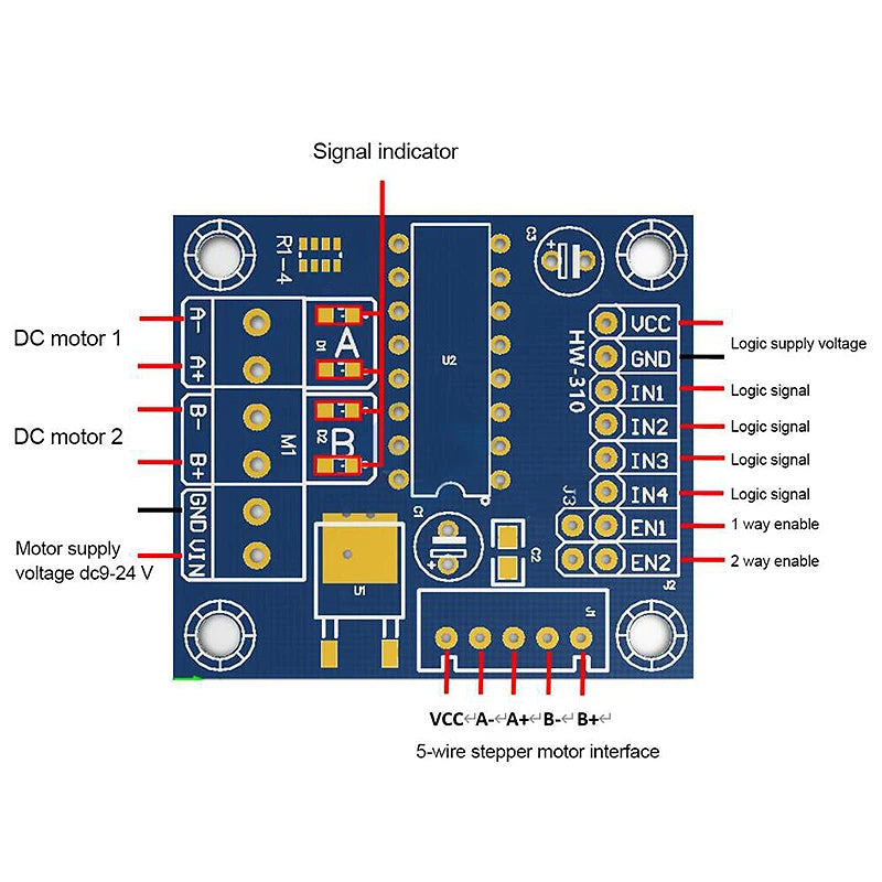 MINI L293D Motor drive expansion Development board Motor drive module for Arduino UNO MEGA2560 R3