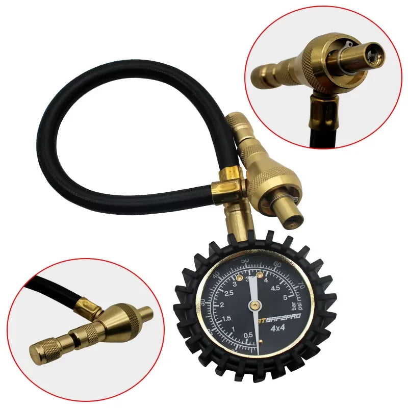 75Psi Auto Tire Tyre Rapid Deflator Pressure Gauge Meter Tool Metal Manometer Barometers Tester Meter for Truck Motorbike