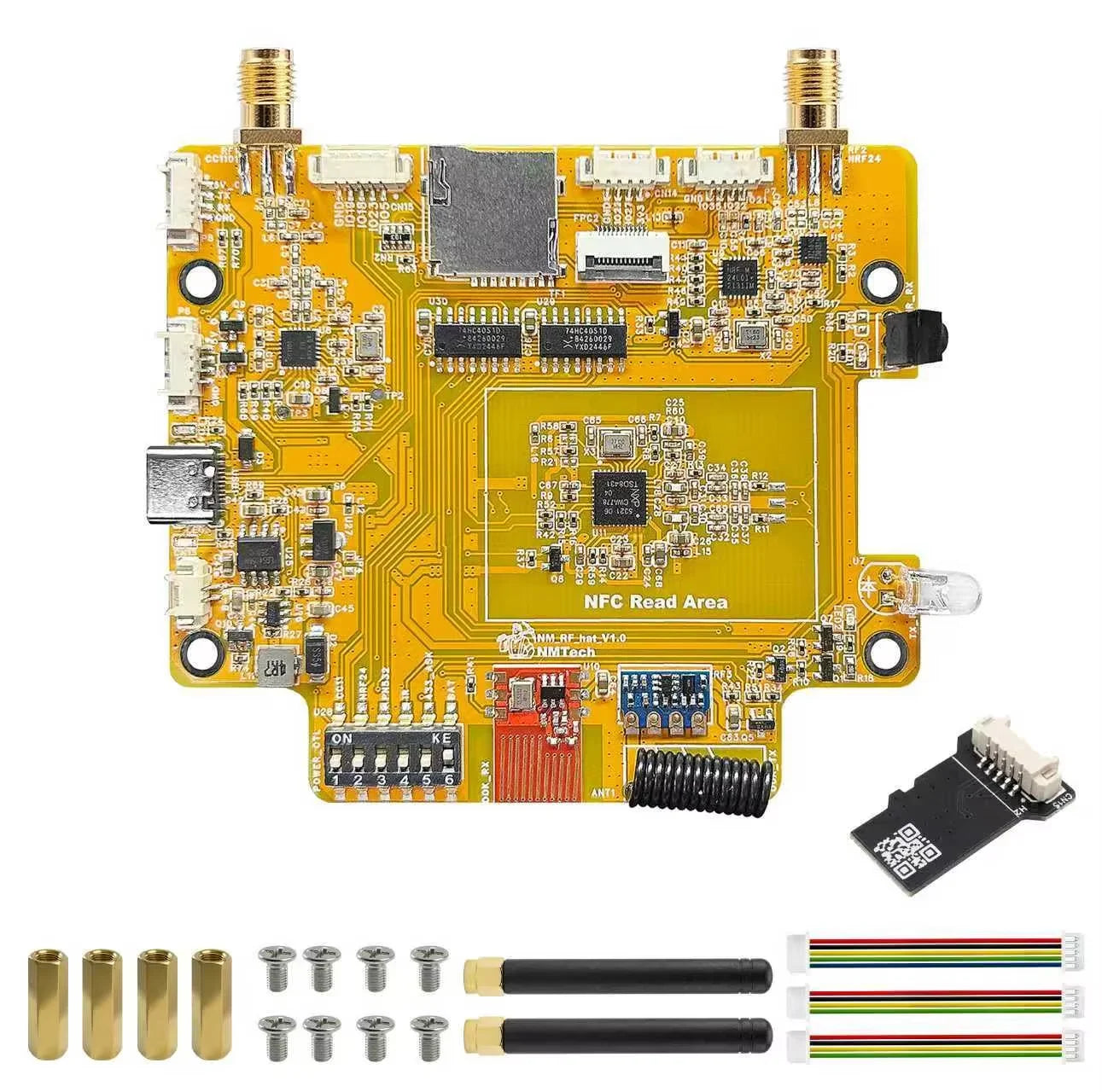 NM-RF-Hat Companion Hat Bruce CC1101 nRF24 PN532 IR TX/RX 433M OOK Power Mgmt TF Slot Multi-Band RF With GPS for ESP32-2432S028