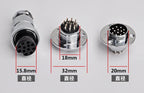 10PCS Aviation Plug Socket Panle Circular Connector with Cover M19 GX20 20mm 2 3 4 5 6 7 8 10 12 Pins