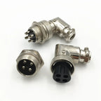 5 Sets Electric GX16 M16 Elbow 90 Degree Right Angle 4 Pin Aviation Connector Female Plug and Male Chassis Mount Socket