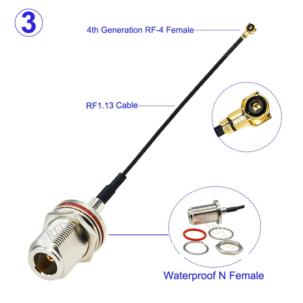 1Pcs N Male/N Female to IPX-4 MHF4 Female Connector N to IPX RF113 Pigtail Coaxial Mini PCI WIFI WLAN Antenna Extension Cable
