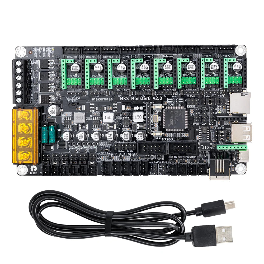 3D Printed Accessories Makerbase MKS Monster8 V2 32Bit Control Board 3D Printer Parts TMC2209 A4988 for Voron VS Spider Octopus