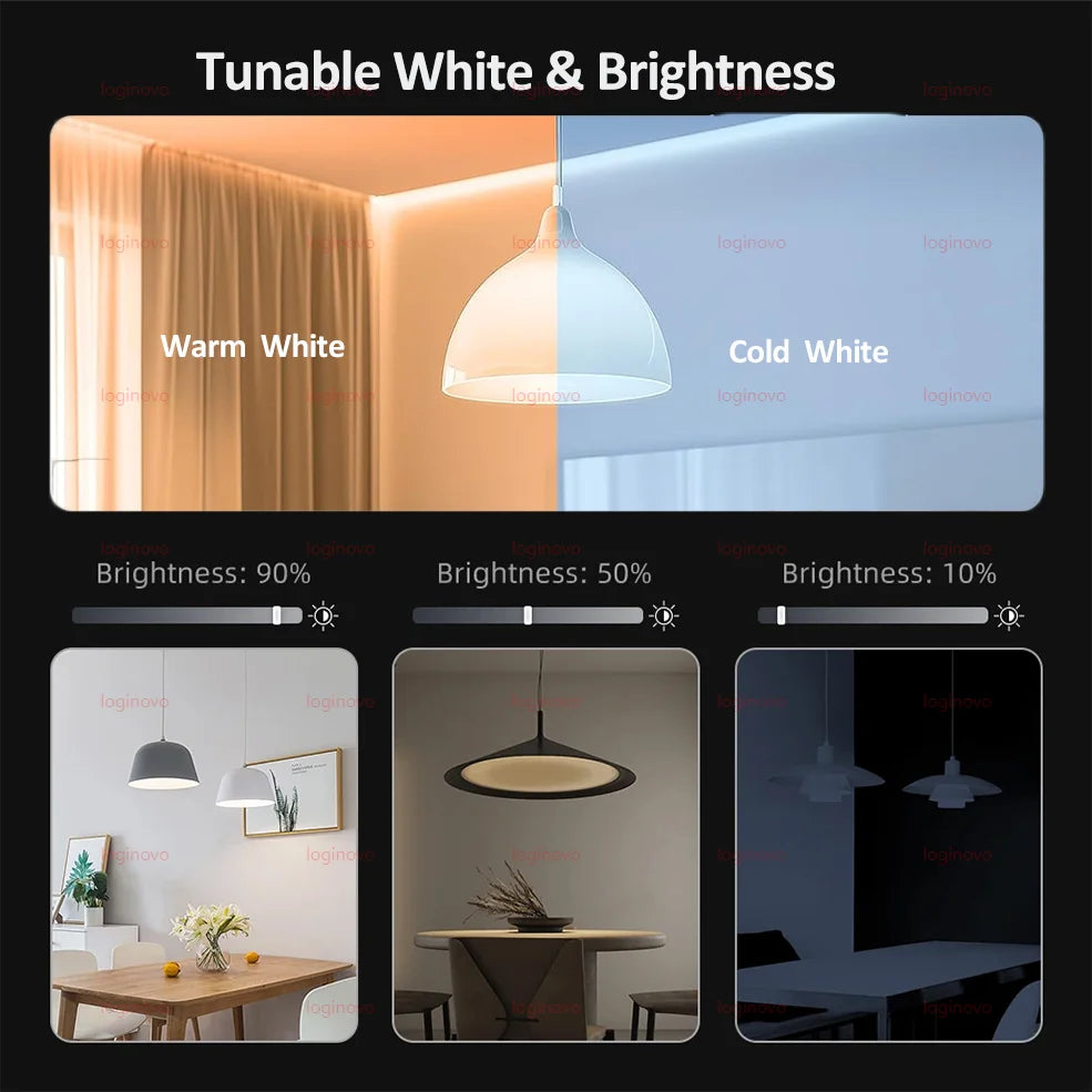 Bluetooth/WiFi LED Light Bulb E27 15W 20W 110V 220V RGB RGBCW Dimmable Led Bulbs Led Lamp For Alexa Google Home Tuya Smart Life
