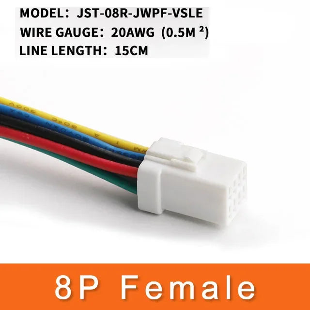 2P 3P 4P 6P 8P 0.6MM Waterproof Wire Connector Plug Male And Female Socket With Cable JST Connectors