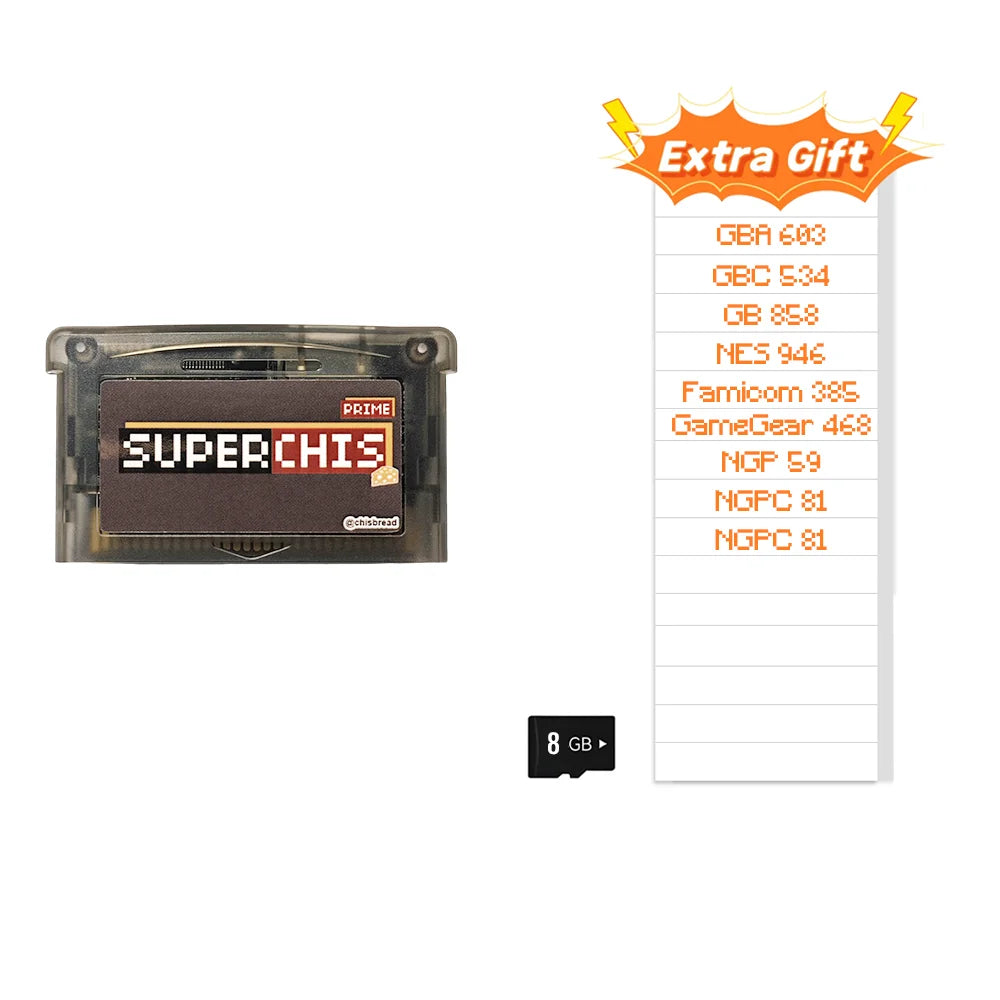SuperChis Prime GBA Fix Slowdown White Screen Freezing, 1s Menu Access 12s Fast Loading, SDRAM+NOR Flash Architectur