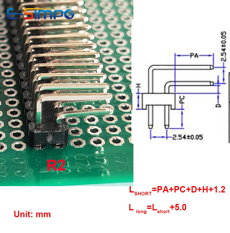 10/20Pcs 0.8u Gold Plated 40 Pin 1x40 Single Double Row/Right Angle Male 2.54 Breakable Header Connector Strip for Arduino Black